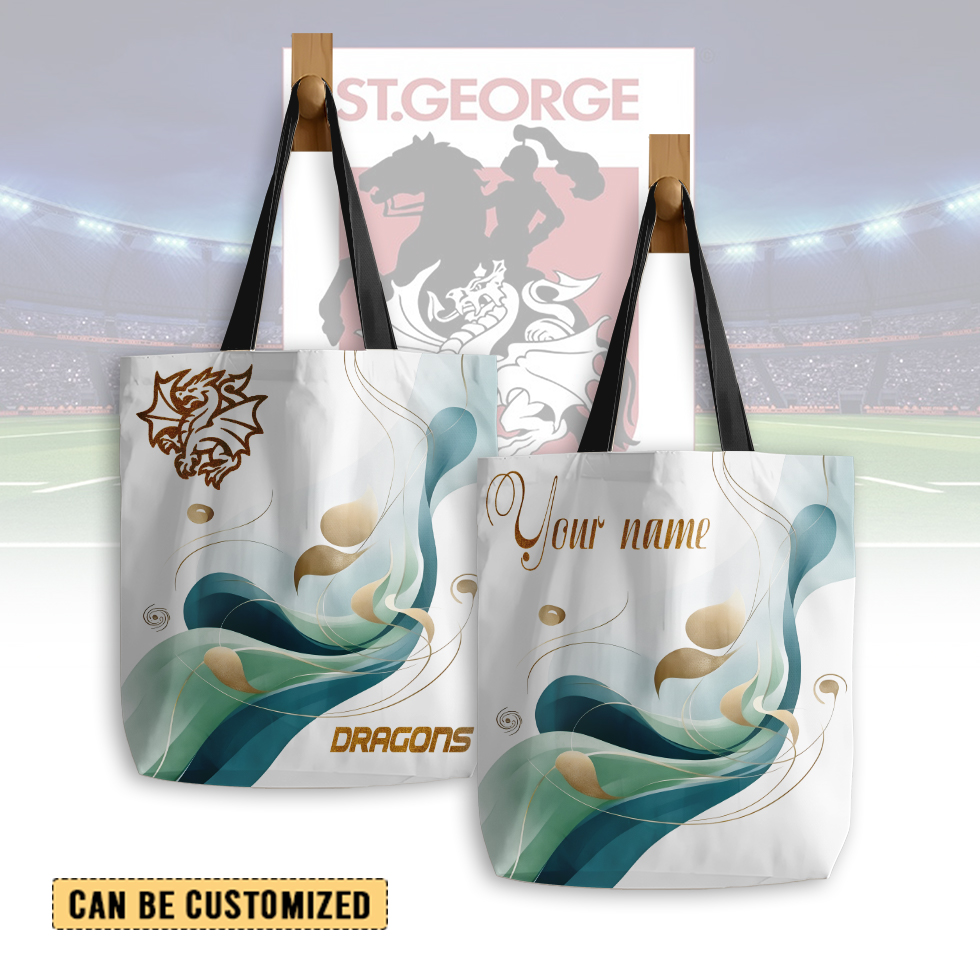 Auspiritmerch St. George Illawarra Dragons Personalized Tote Bags Gift For Fans