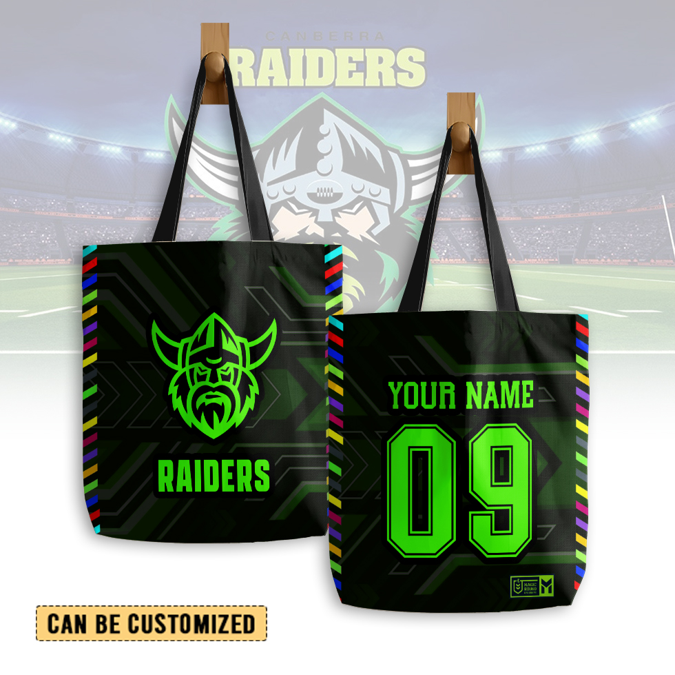 Auspiritmerch Canberra Raiders Personalized Tote Bags Gift For Fans