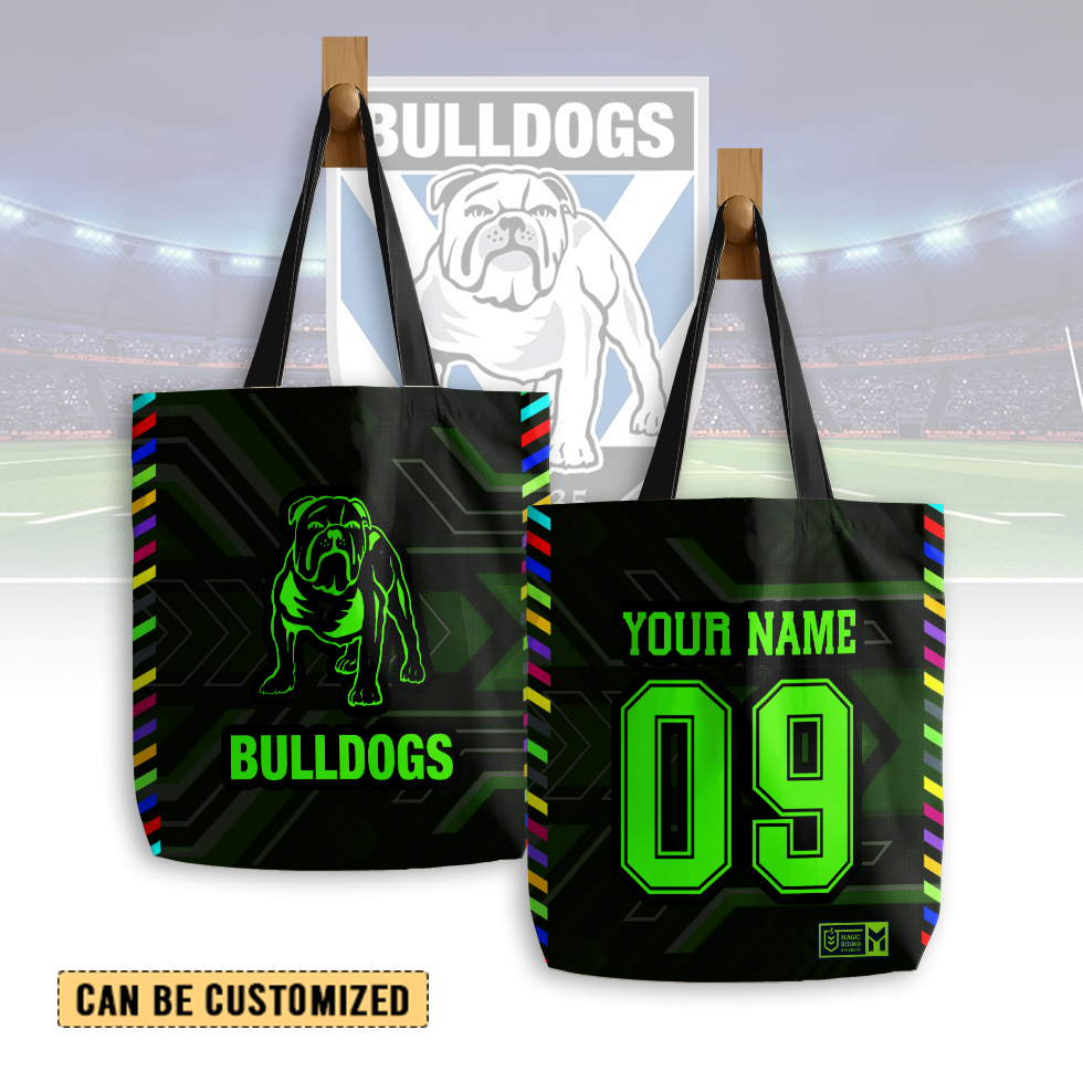 Auspiritmerch Canterbury-Bankstown Bulldogs Personalized Tote Bags Gift For Fans