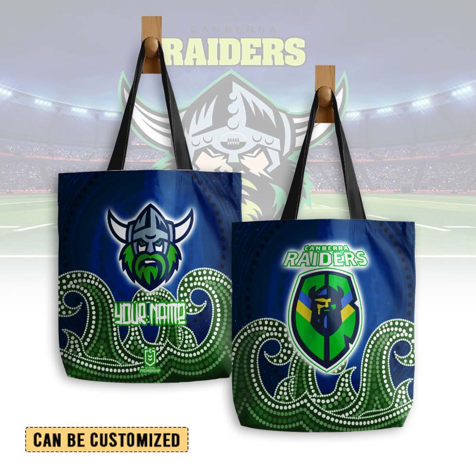 Auspiritmerch Canberra Raiders Personalized Tote Bags Gift For Fans