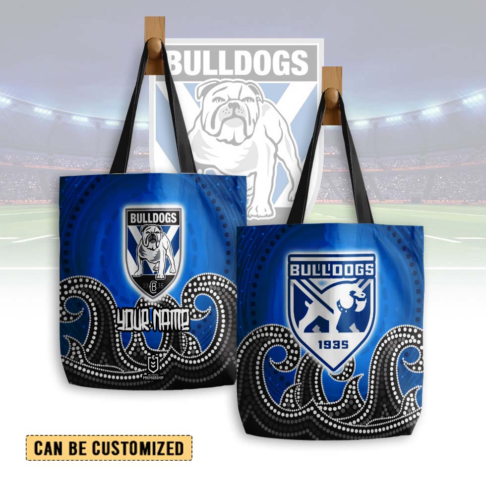 Auspiritmerch Canterbury-Bankstown Bulldogs Personalized Tote Bags Gift For Fans