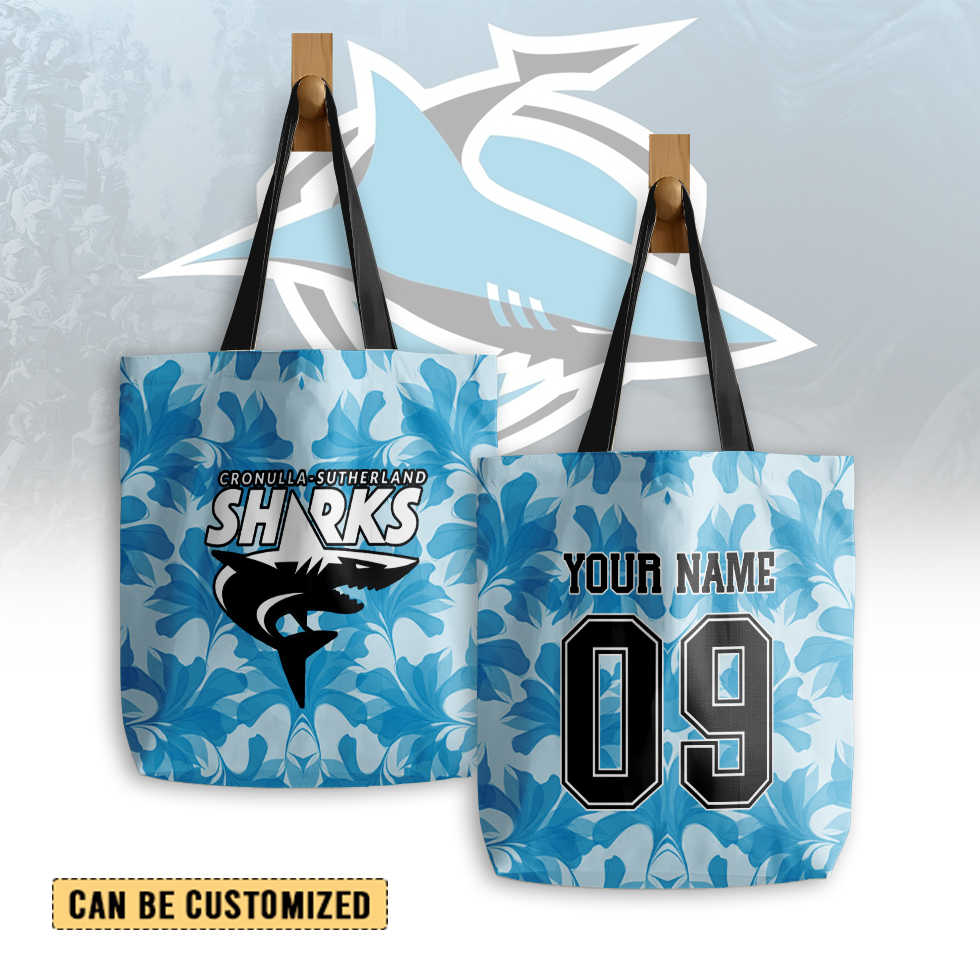 Auspiritmerch Cronulla-Sutherland Sharks Personalized Tote Bags Gift For Fans