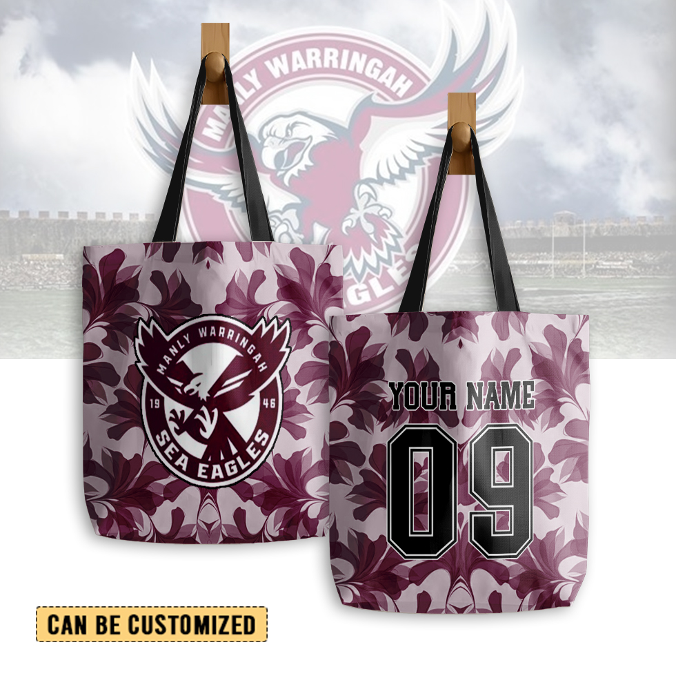 Auspiritmerch Manly Warringah Sea Eagles Personalized Tote Bags Gift For Fans