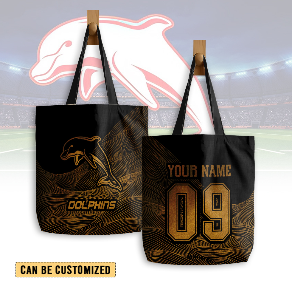 Auspiritmerch Dolphins Personalized Tote Bags Gift For Fans