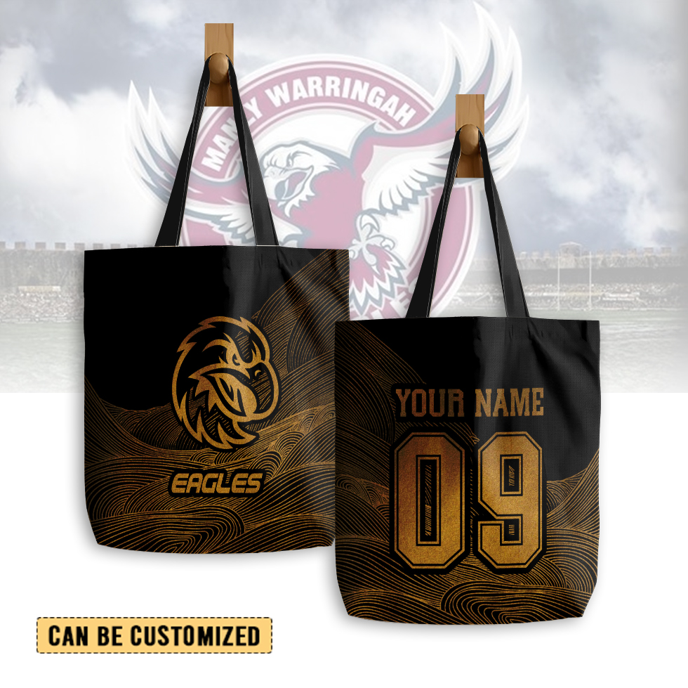 Auspiritmerch Manly Warringah Sea Eagles Personalized Tote Bags Gift For Fans