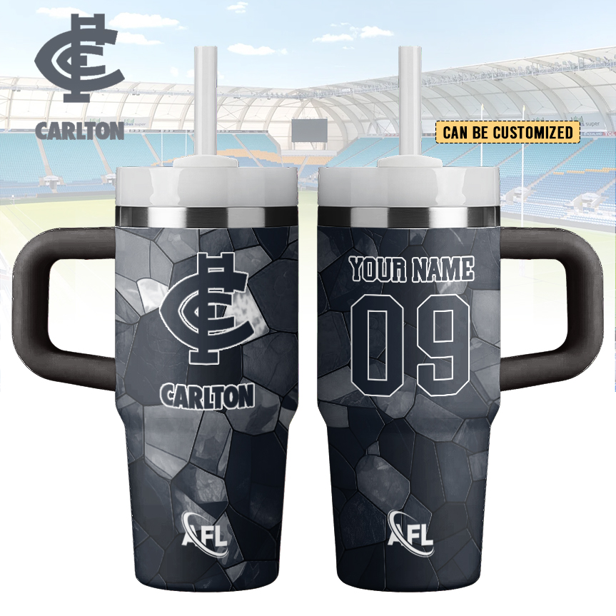 Auspiritmerch Carlton Blues Custom Stanley Quencher 20oz Stainless Steel Tumbler
