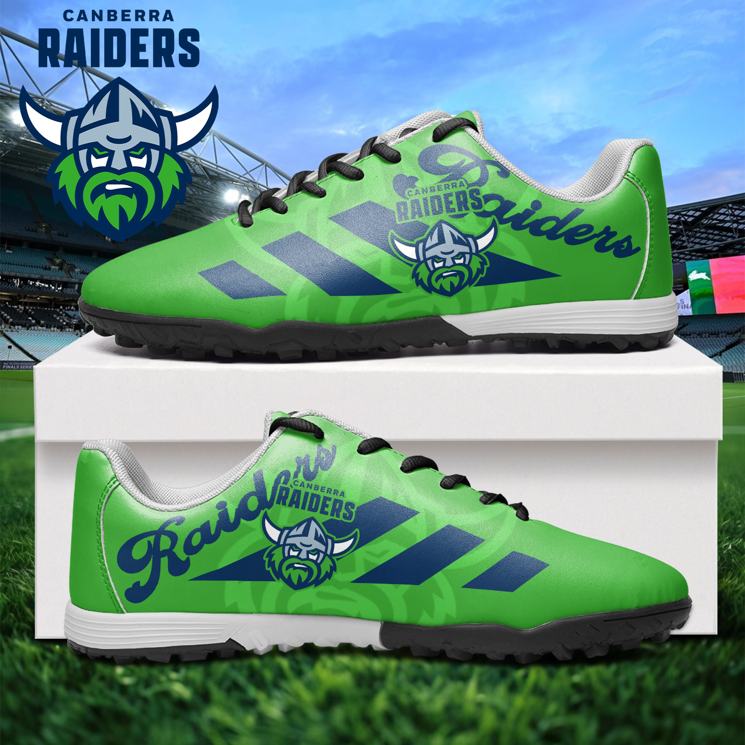 Auspiritmerch Canberra Raiders Turf Football Shoes Gift For Fans