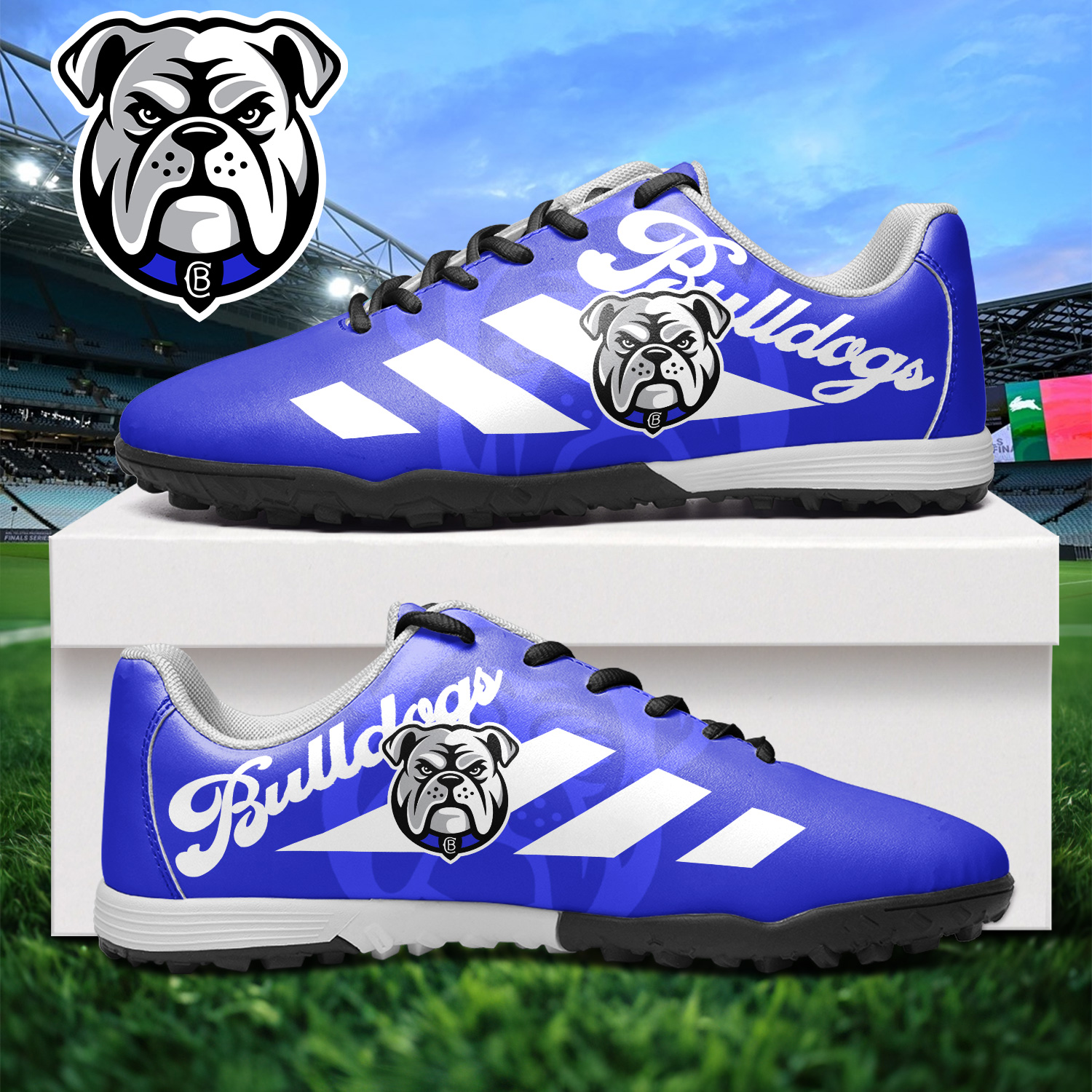 Auspiritmerch Canterbury-Bankstown Bulldogs Turf Football Shoes Gift For Fans