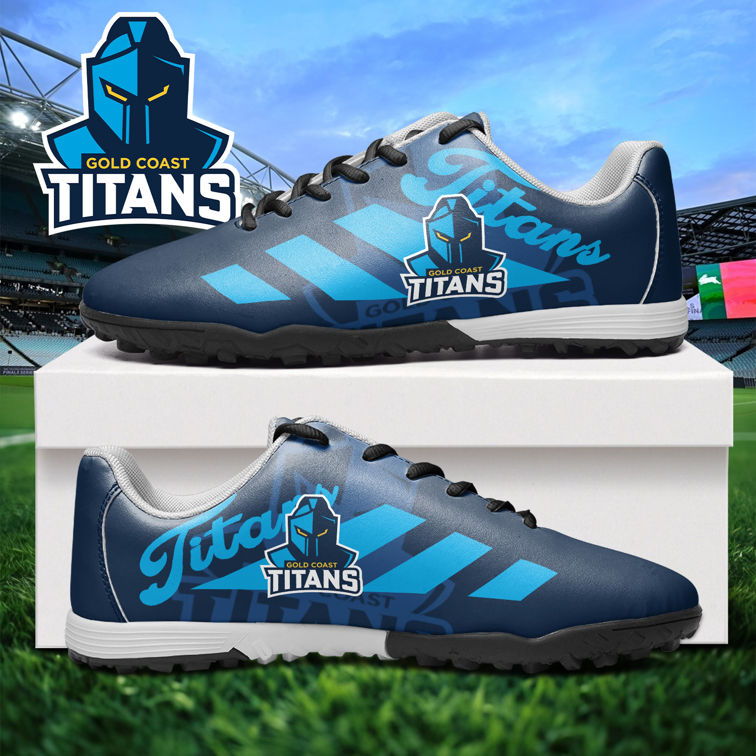 Auspiritmerch Gold Coast Titans Turf Football Shoes Gift For Fans