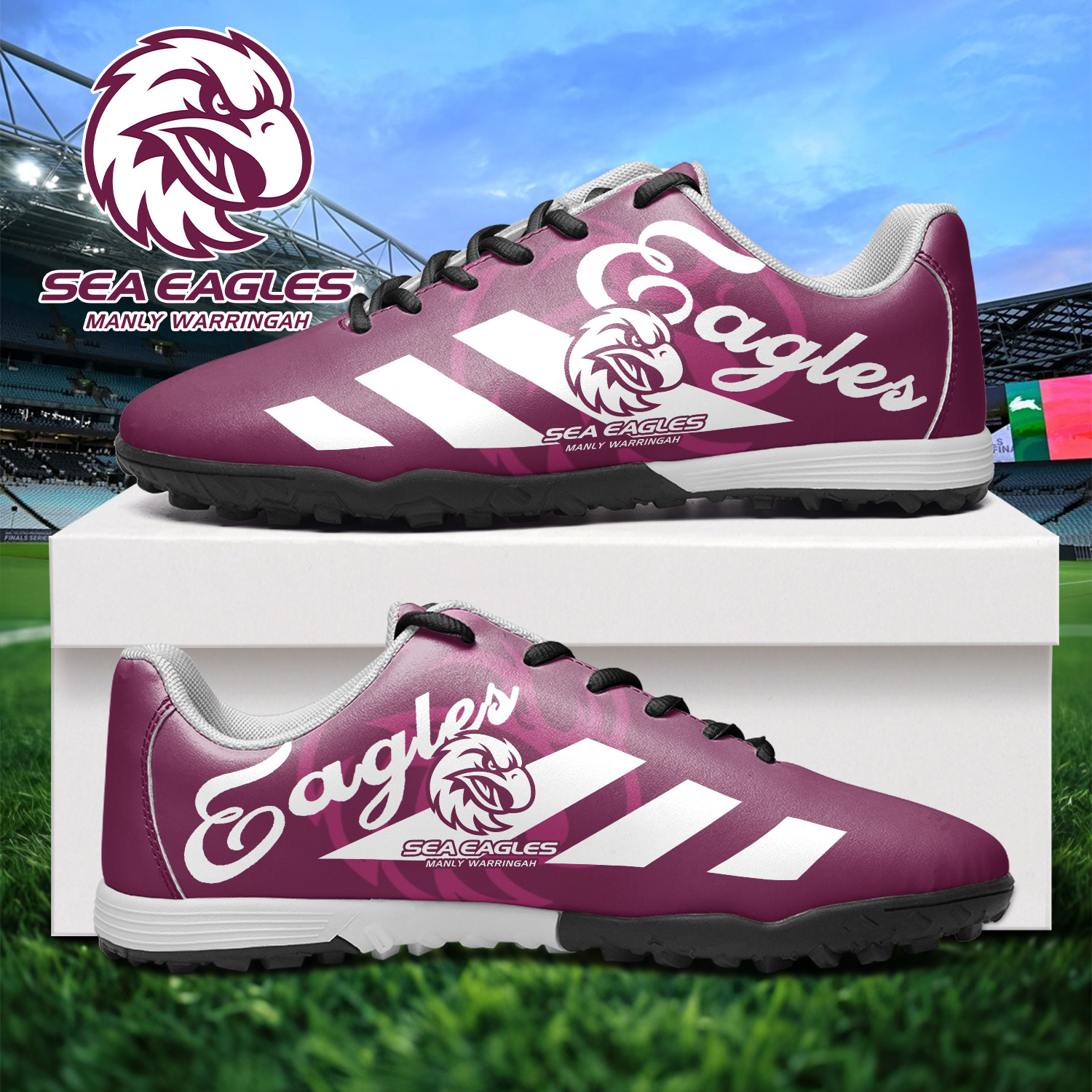 Auspiritmerch Manly Warringah Sea Eagles Turf Football Shoes Gift For Fans