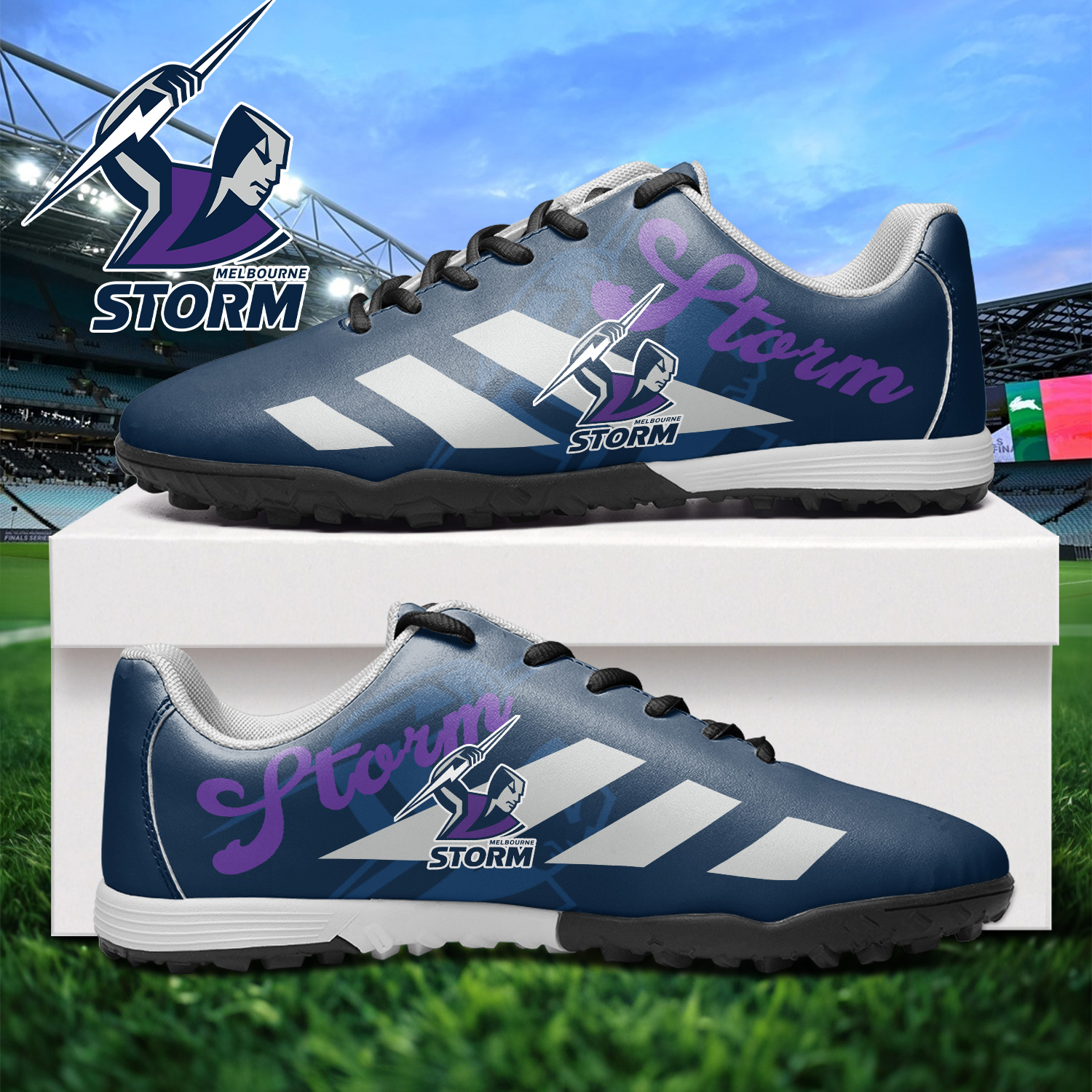 Auspiritmerch Melbourne Storm Turf Football Shoes Gift For Fans