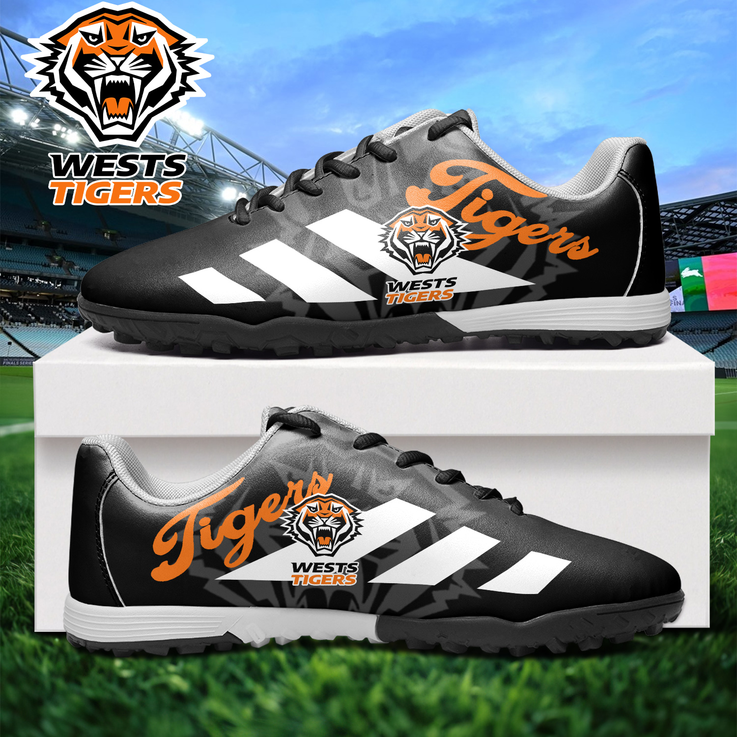 Auspiritmerch Wests Tigers Turf Football Shoes Gift For Fans