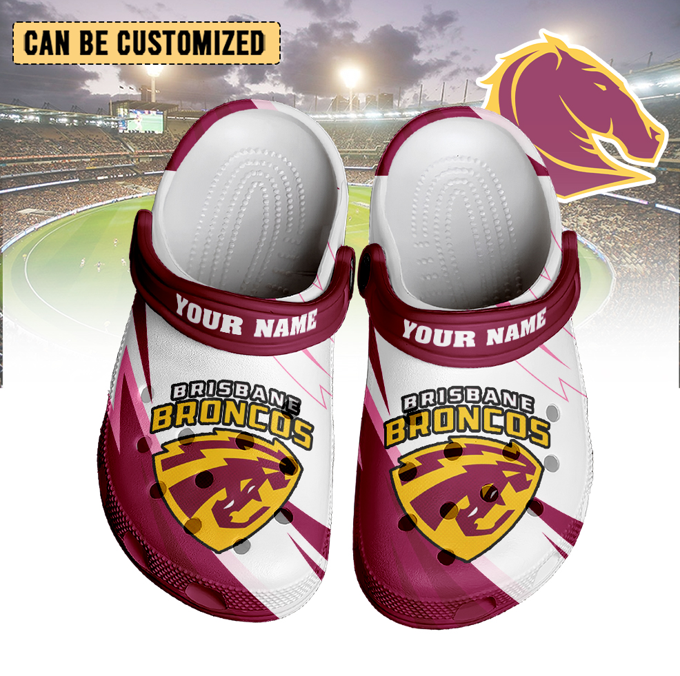 Auspiritmerch Brisbane Broncos Crocs Crocband Clogs Shoes Comfortable For Men Women and Kids