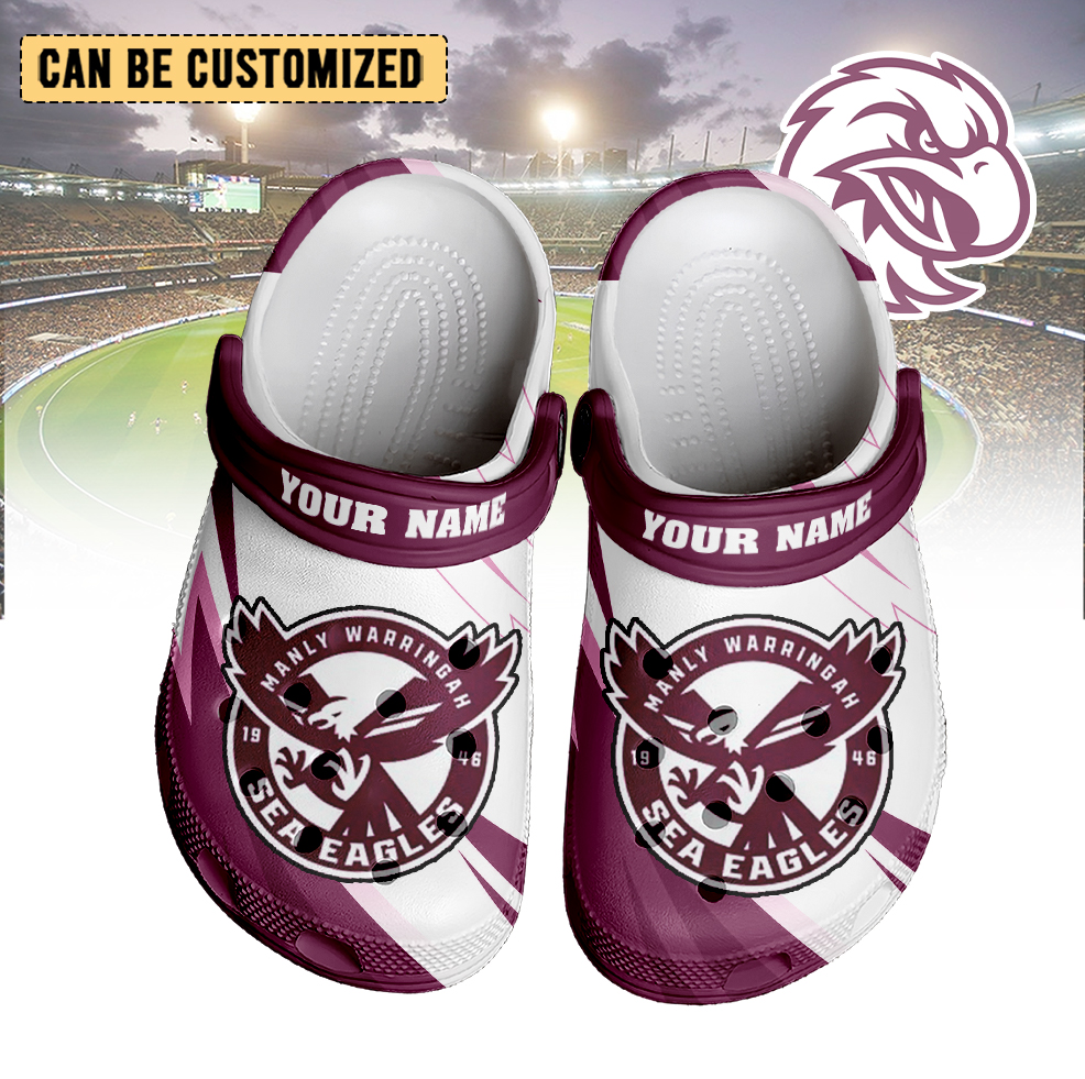 Auspiritmerch Manly Warringah Sea Eagles Crocs Crocband Clogs Shoes Comfortable For Men Women and Kids