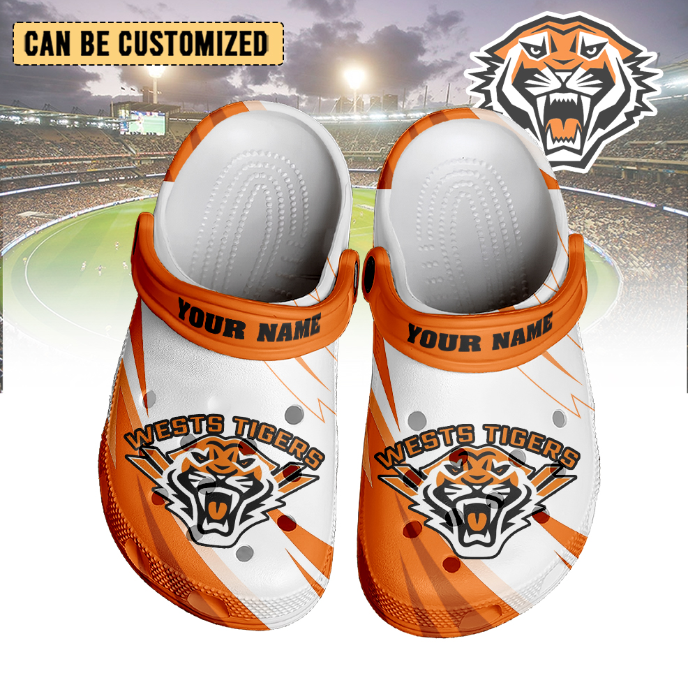 Auspiritmerch Wests Tigers Crocs Crocband Clogs Shoes Comfortable For Men Women and Kids