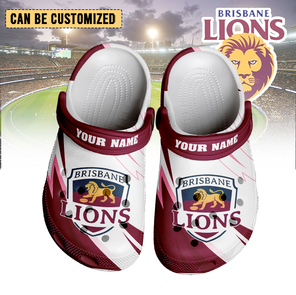Auspiritmerch Brisbane Lions Crocs Crocband Clogs Shoes Comfortable For Men Women and Kids