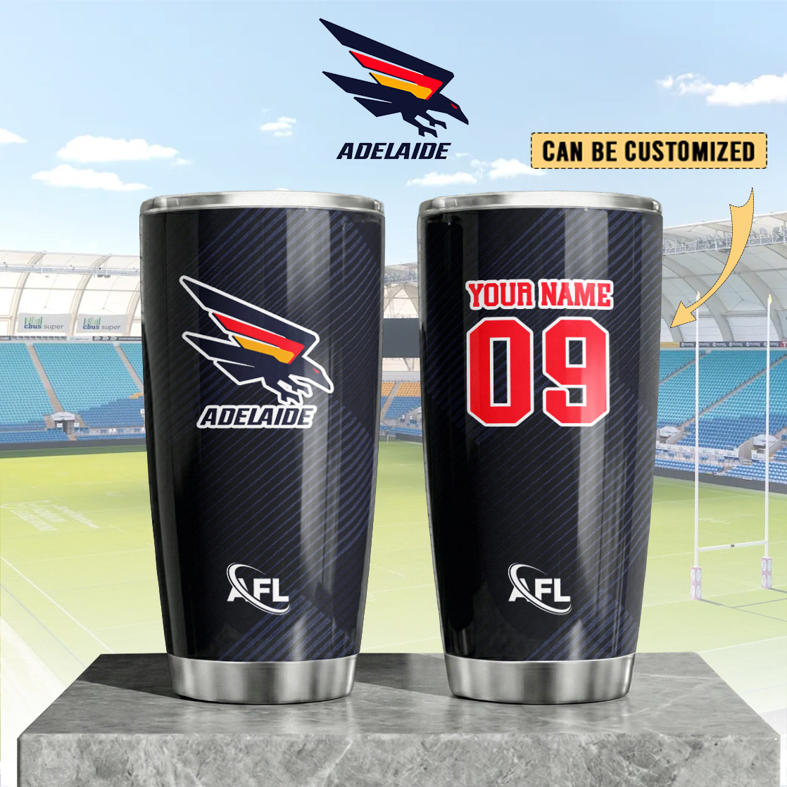 Auspiritmerch Adelaide Crows Custom Stanley Quencher 20oz Stainless Steel Tumbler