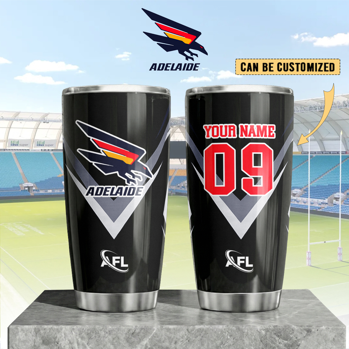 Auspiritmerch Adelaide Crows Custom Stanley Quencher 20oz Stainless Steel Tumbler