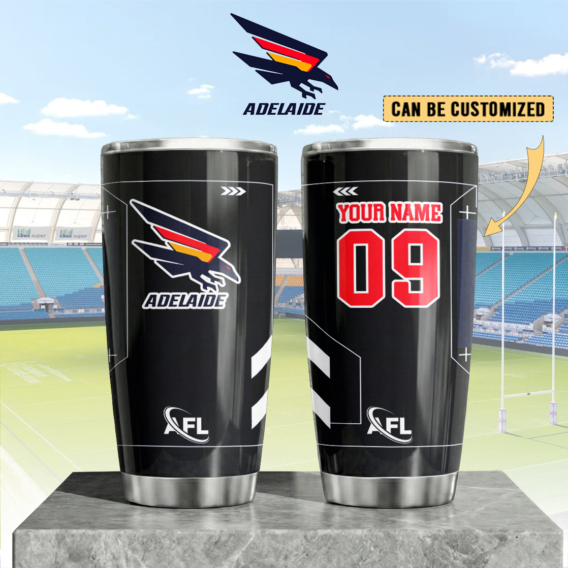 Auspiritmerch Adelaide Crows Custom Stanley Quencher 20oz Stainless Steel Tumbler