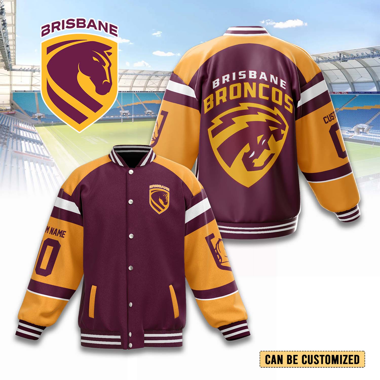 Auspiritmerch Brisbane Broncos Personalized Baseball Jacket Gifts For Fans
