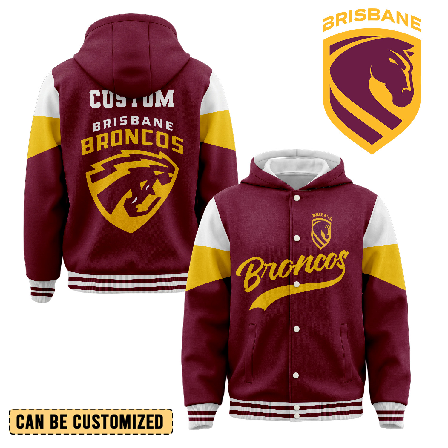 Auspiritmerch Brisbane Broncos Personalized Hoodie Baseball Jacket Gift For Fans
