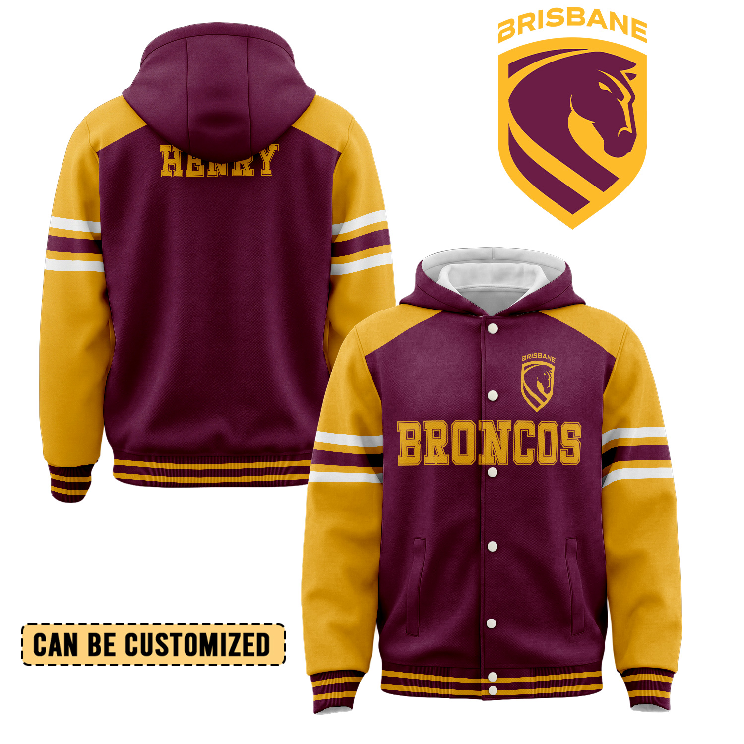Auspiritmerch Brisbane Broncos Personalized Hoodie Baseball Jacket Gift For Fans