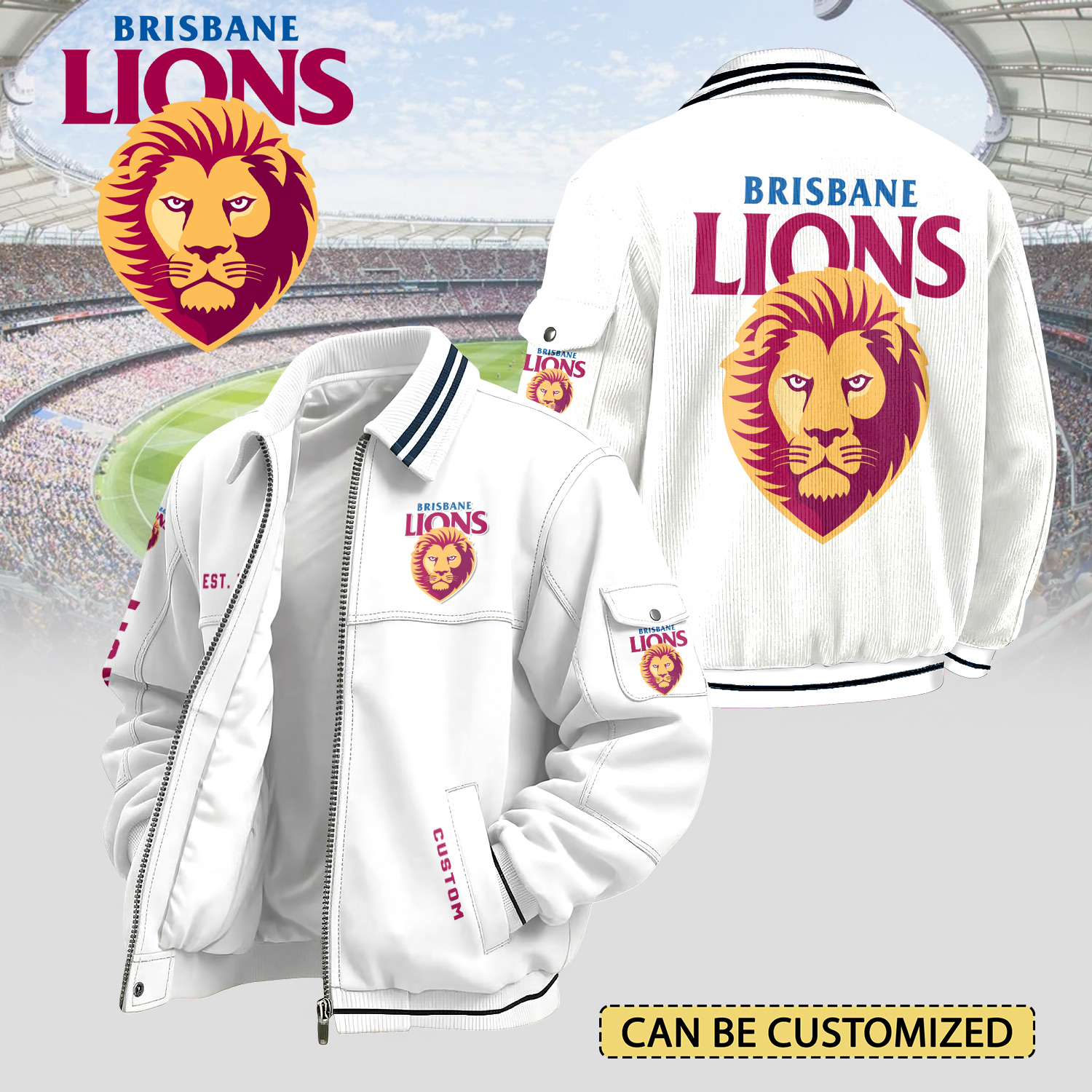 Auspiritmerch Brisbane Lions Personalized Varsity Jacket Gift For Fans
