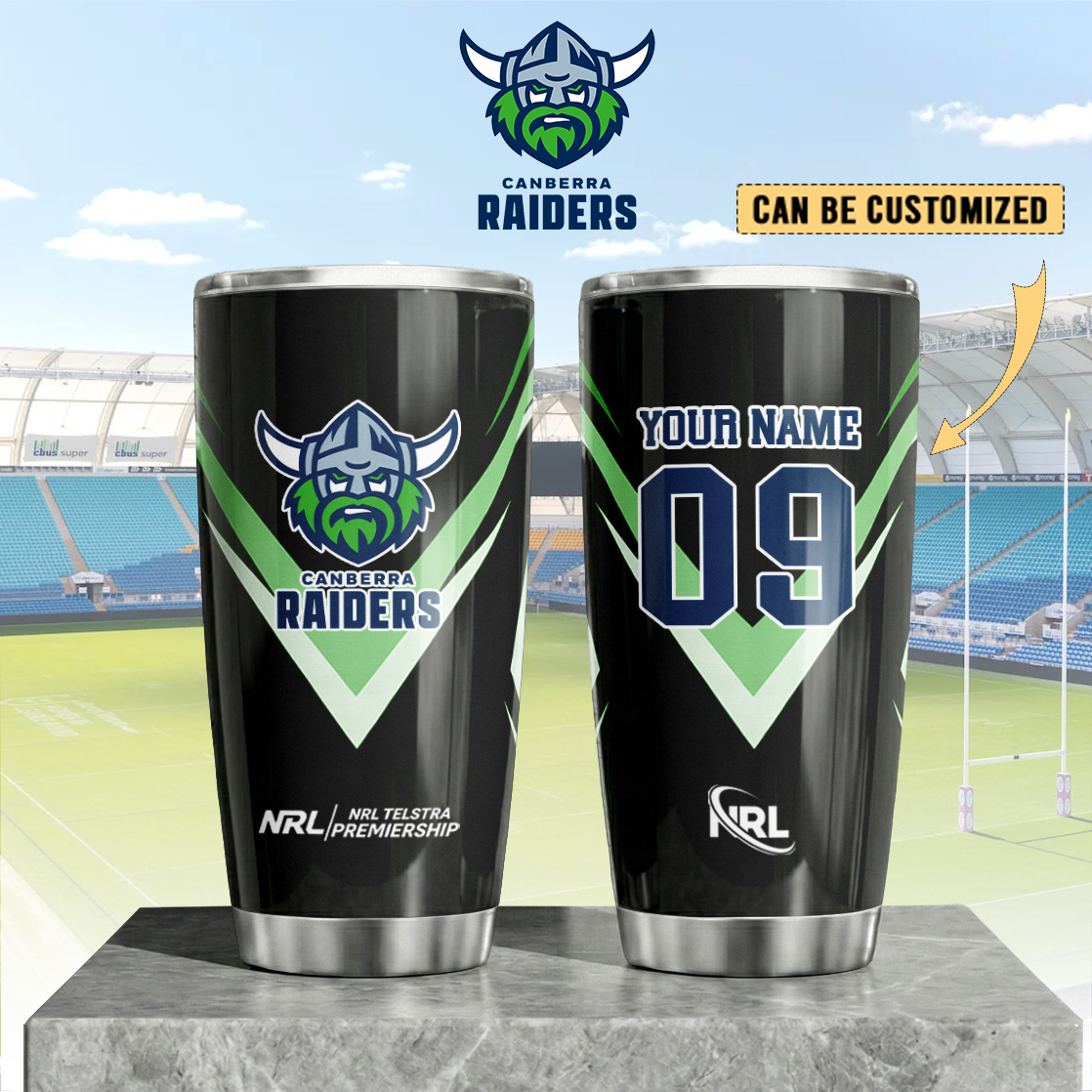 Auspiritmerch Canberra Raiders Custom Stanley Quencher 20oz Stainless Steel Tumbler