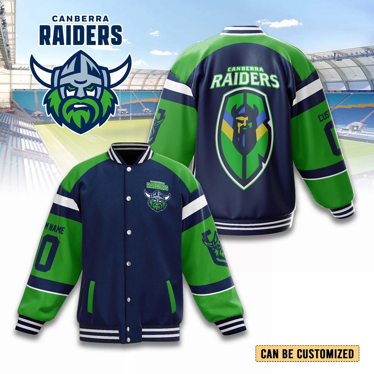Auspiritmerch Canberra Raiders Personalized Baseball Jacket Gifts For Fans