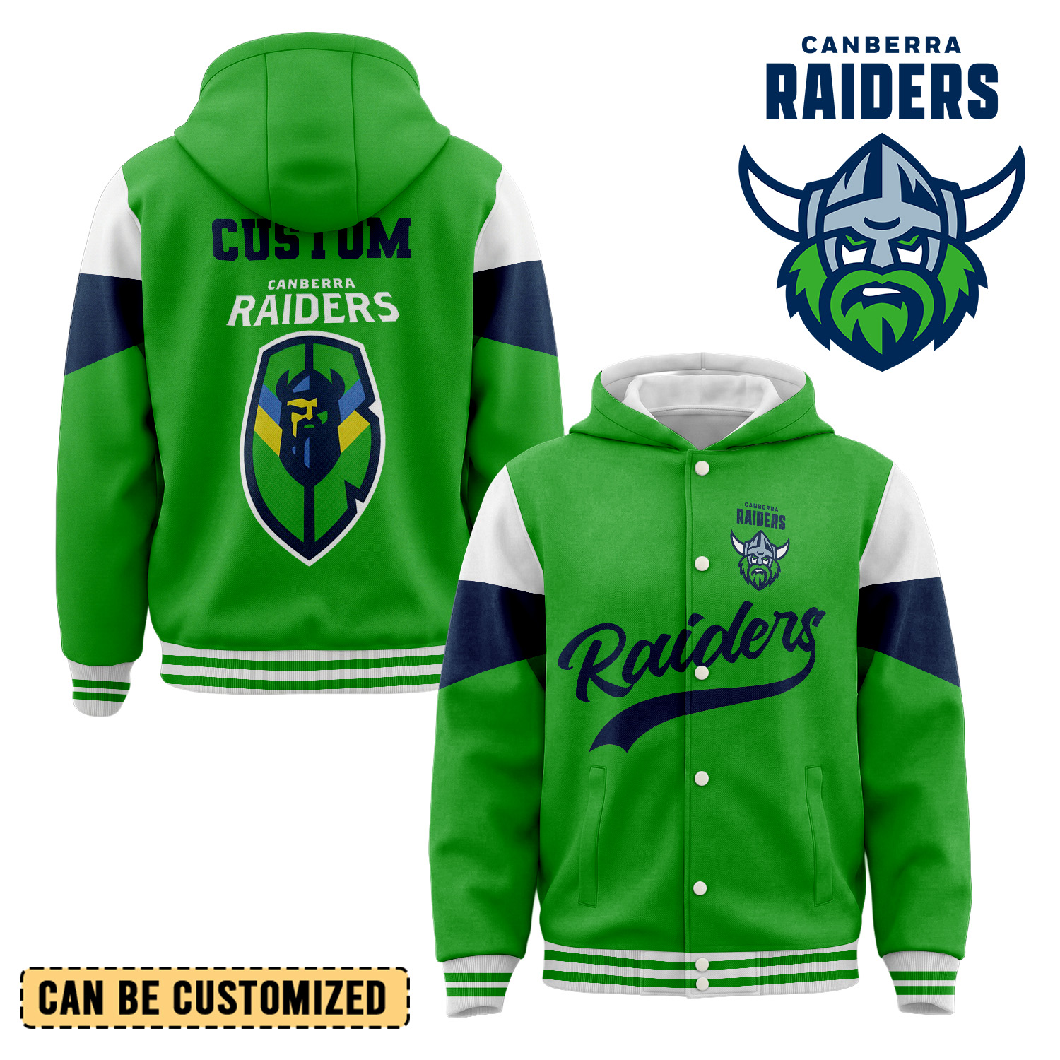 Auspiritmerch Canberra Raiders Personalized Hoodie Baseball Jacket Gift For Fans