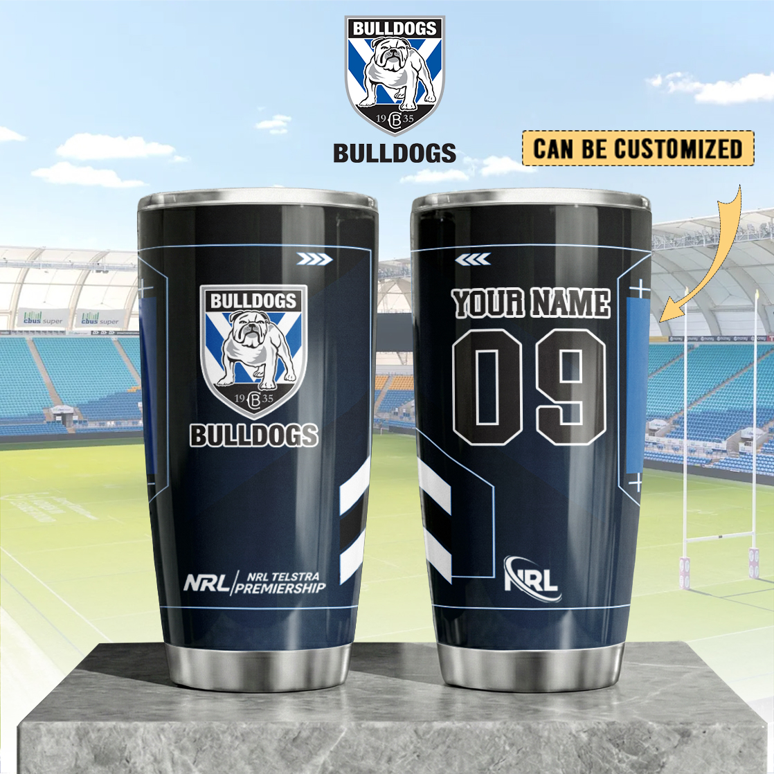 Auspiritmerch Canterbury-Bankstown Bulldogs Custom Stanley Quencher 20oz Stainless Steel Tumbler