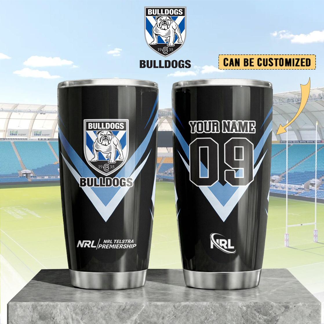 Auspiritmerch Canterbury-Bankstown Bulldogs Custom Stanley Quencher 20oz Stainless Steel Tumbler