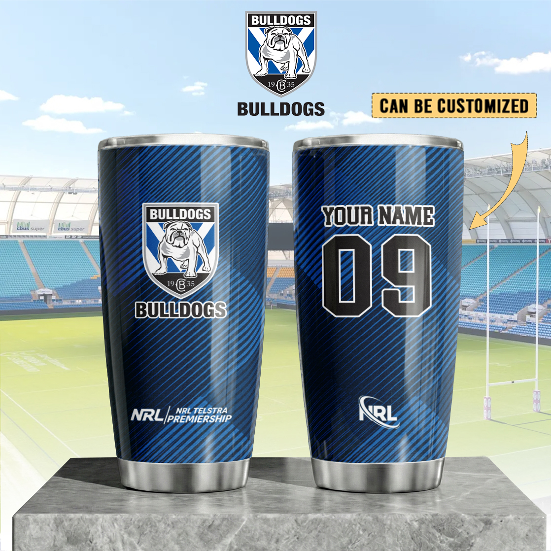 Auspiritmerch Canterbury-Bankstown Bulldogs Custom Stanley Quencher 20oz Stainless Steel Tumbler