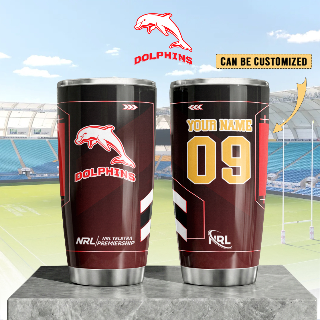 Auspiritmerch Dolphins Custom Stanley Quencher 20oz Stainless Steel Tumbler