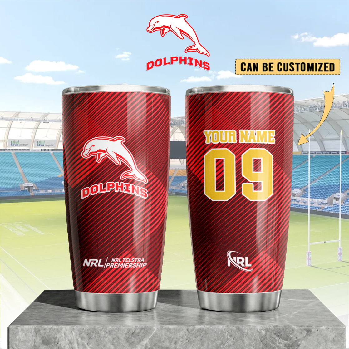 Auspiritmerch Dolphins Custom Stanley Quencher 20oz Stainless Steel Tumbler