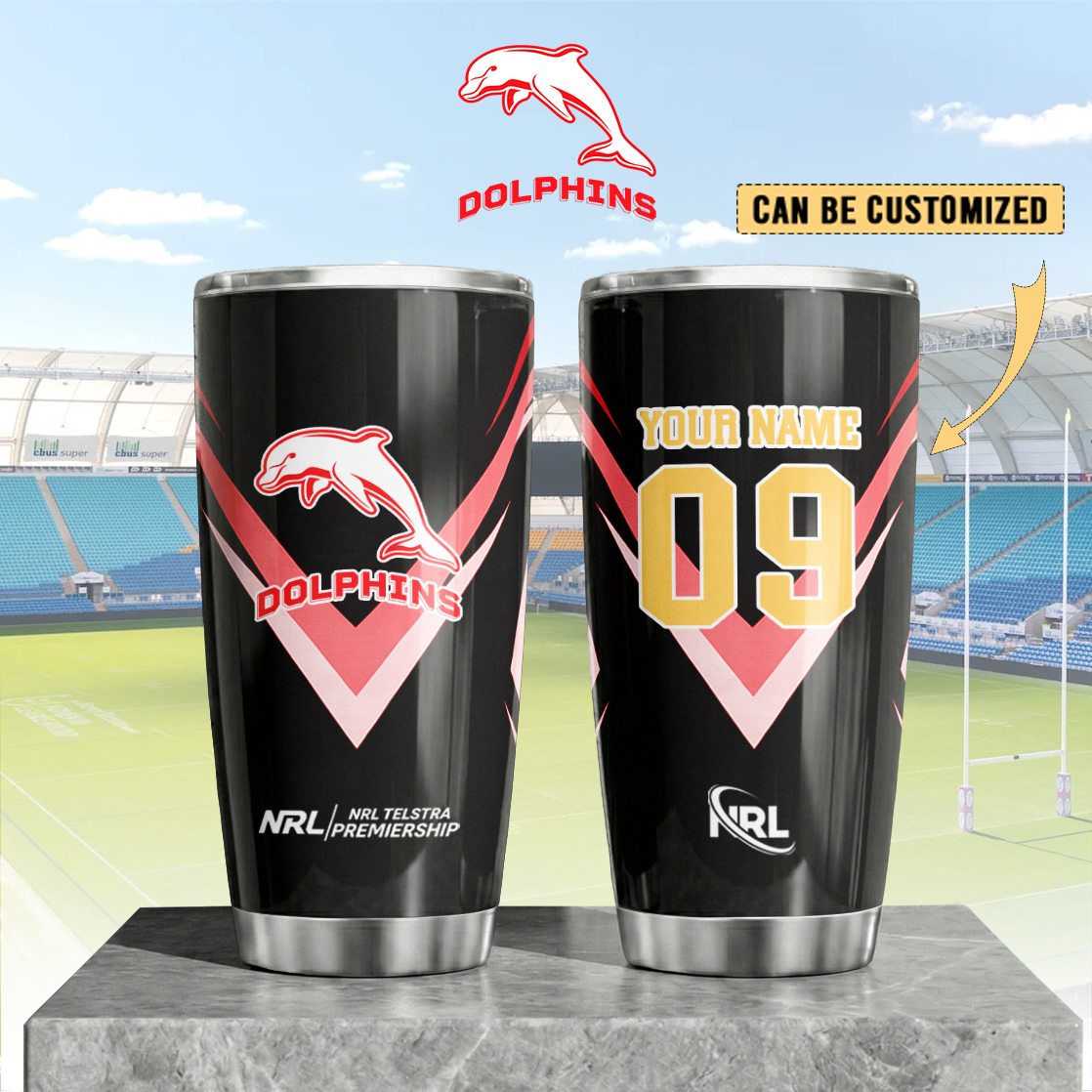 Auspiritmerch Dolphins Custom Stanley Quencher 20oz Stainless Steel Tumbler