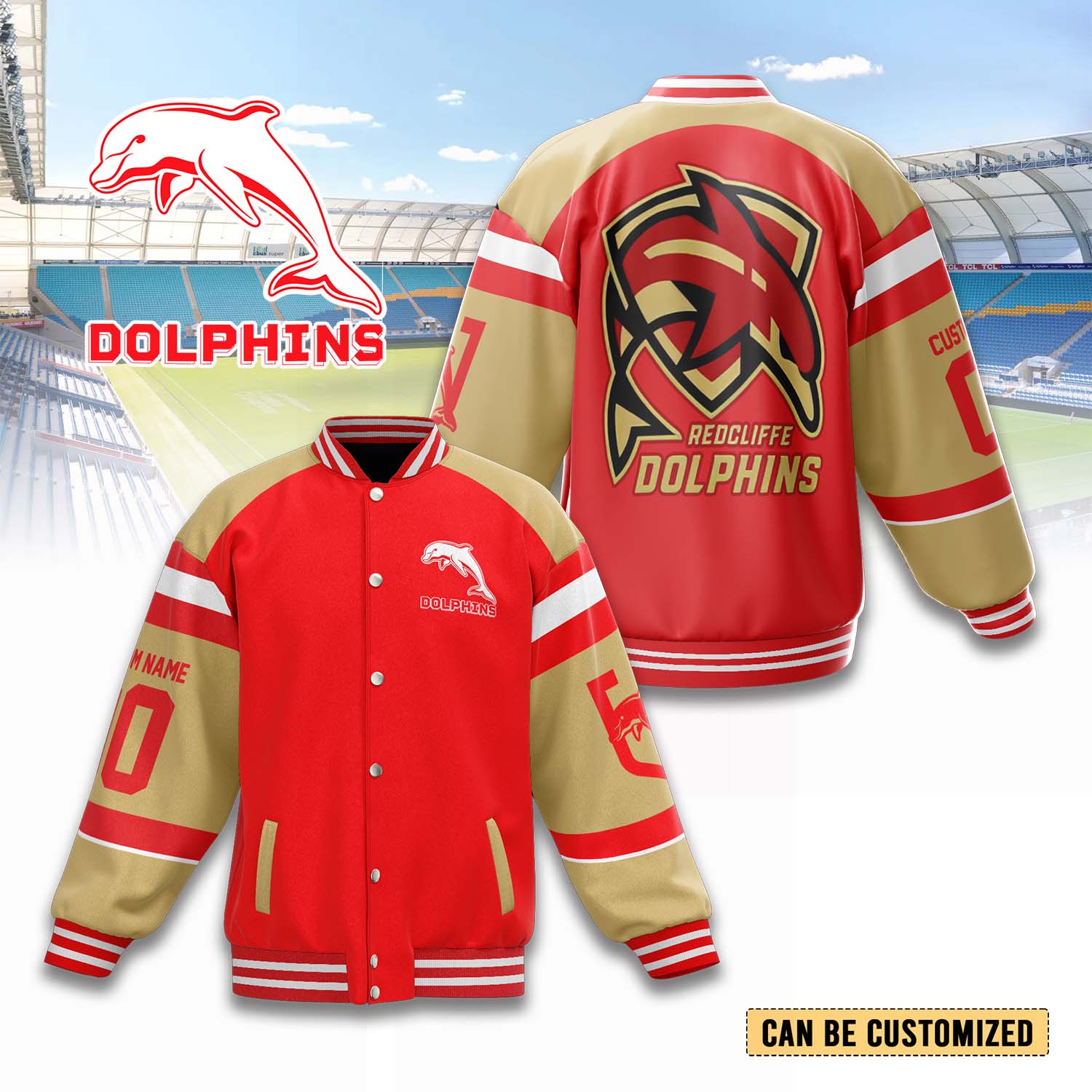 Auspiritmerch Dolphins Personalized Baseball Jacket Gifts For Fans