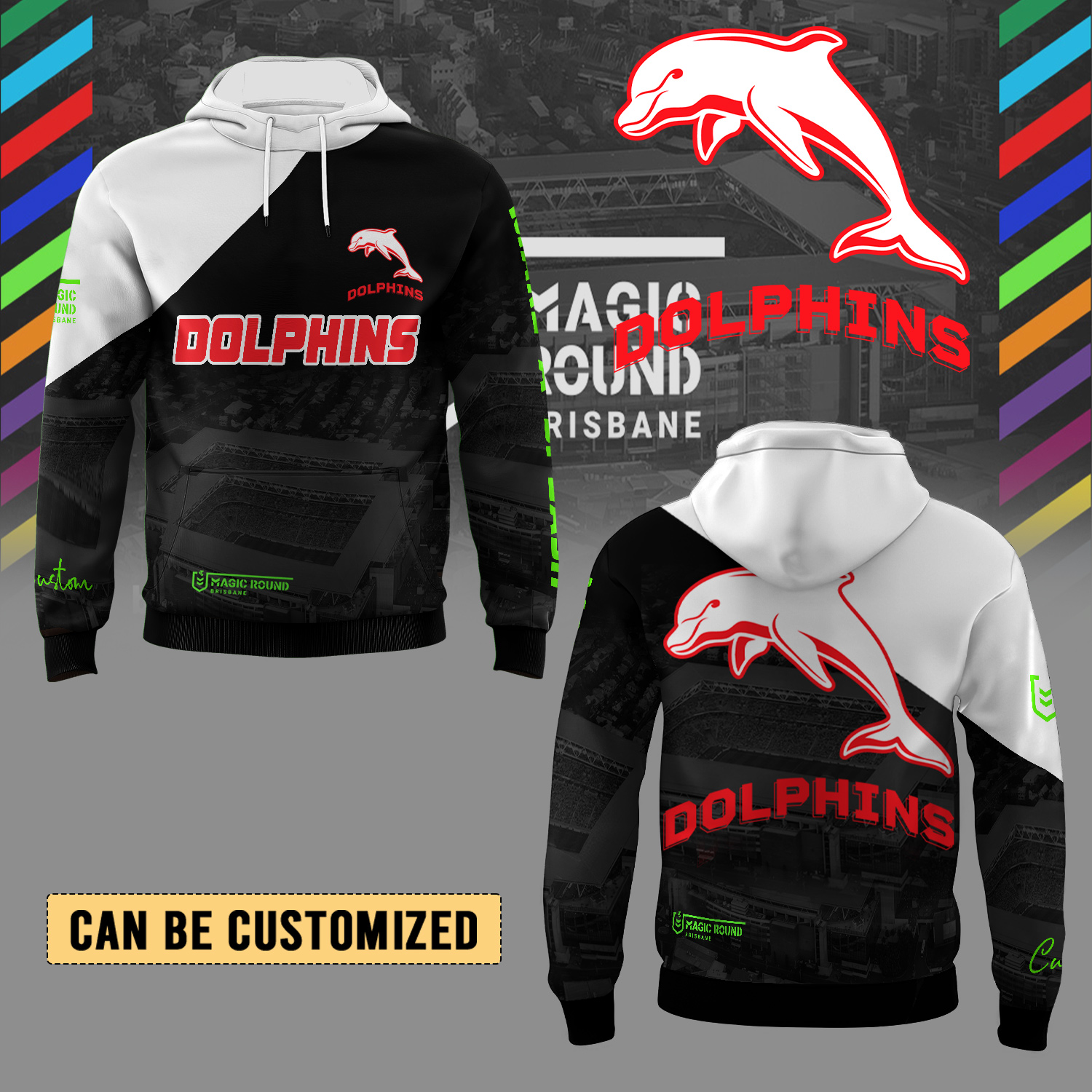 Auspiritmerch Dolphins Personalized Hoodie Gift For Fans