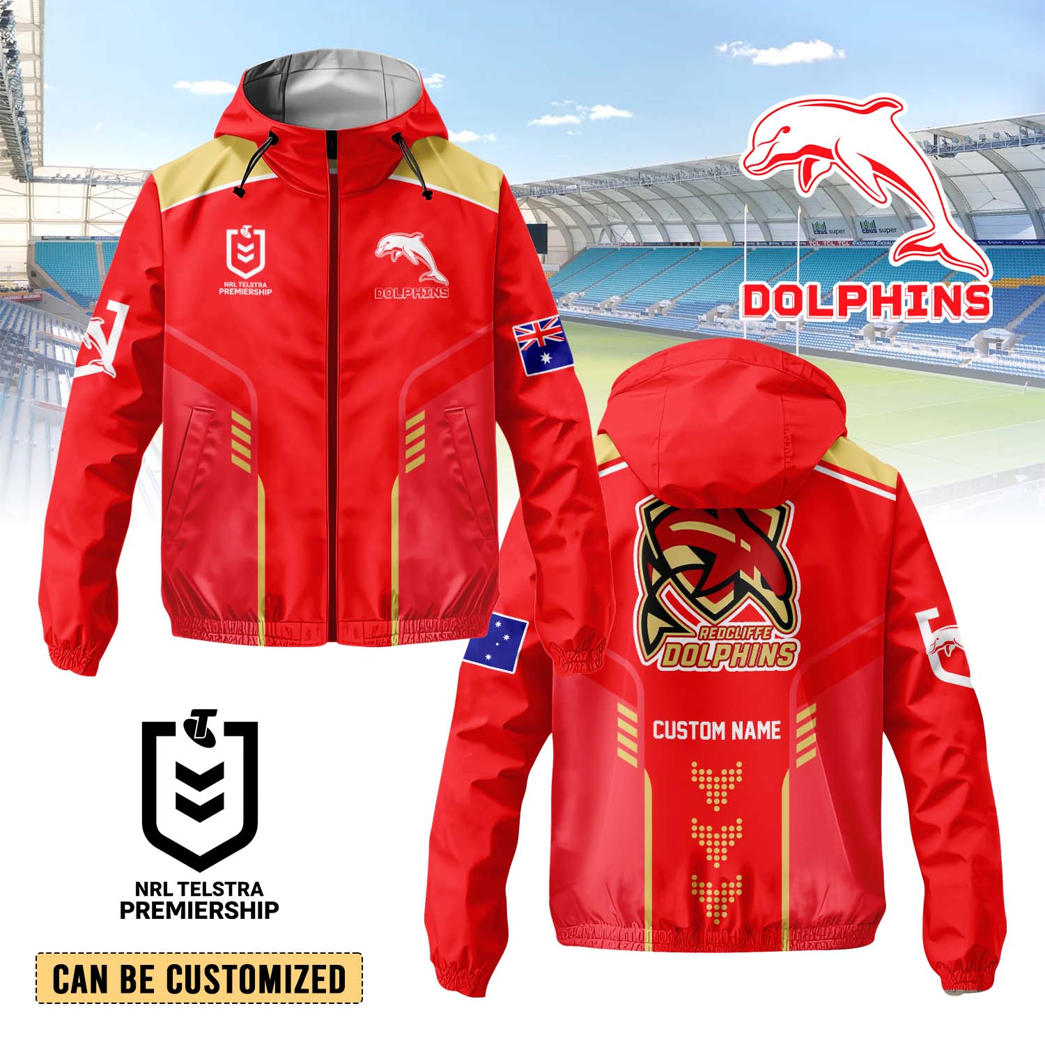 Auspiritmerch Dolphins Personalized Sports Windbreaker Jacket For Fans