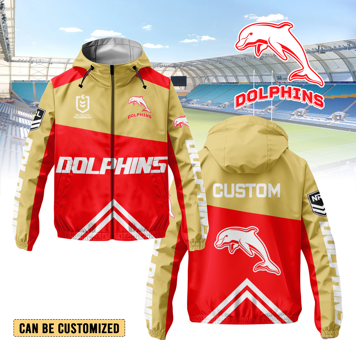 Auspiritmerch Dolphins Personalized Sports Windbreaker Jacket For Fans