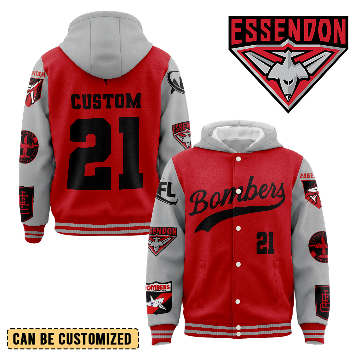 Auspiritmerch Essendon Personalized Hoodie Baseball Jacket Gift For Fans