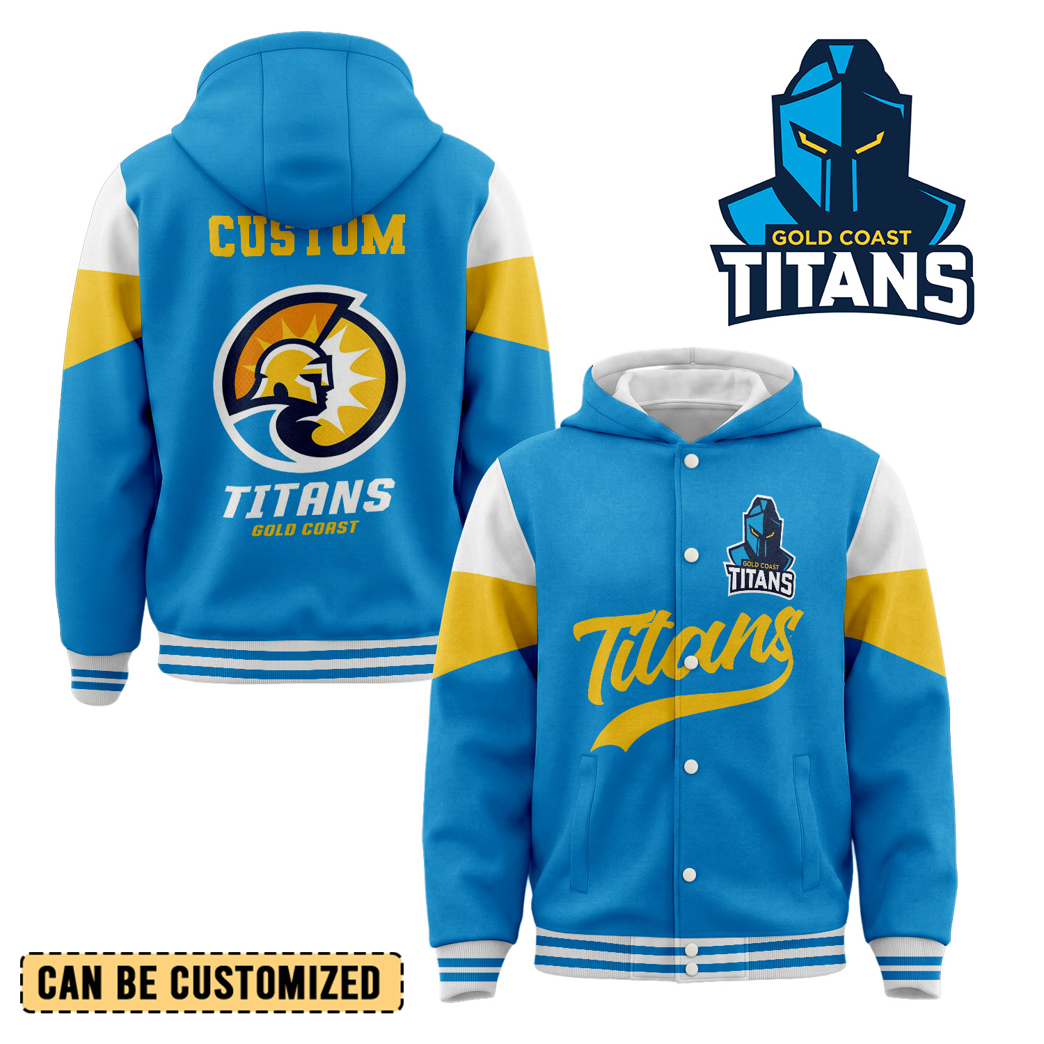 Auspiritmerch Gold Coast Titans Personalized Hoodie Baseball Jacket Gift For Fans