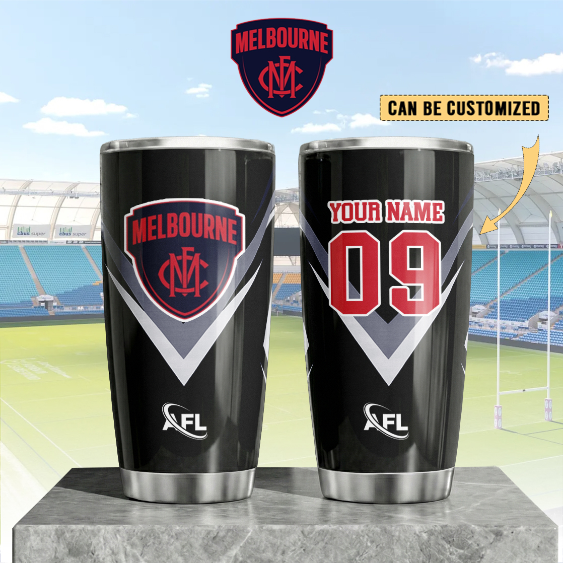 Auspiritmerch Melbourne Demons Custom Stanley Quencher 20oz Stainless Steel Tumbler