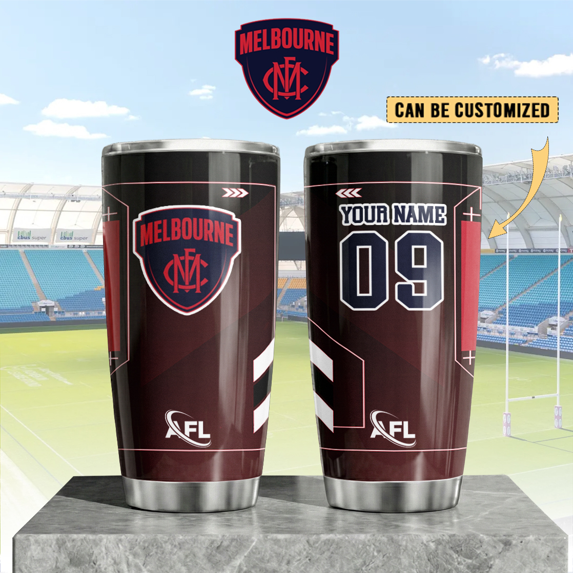 Auspiritmerch Melbourne Demons Custom Stanley Quencher 20oz Stainless Steel Tumbler
