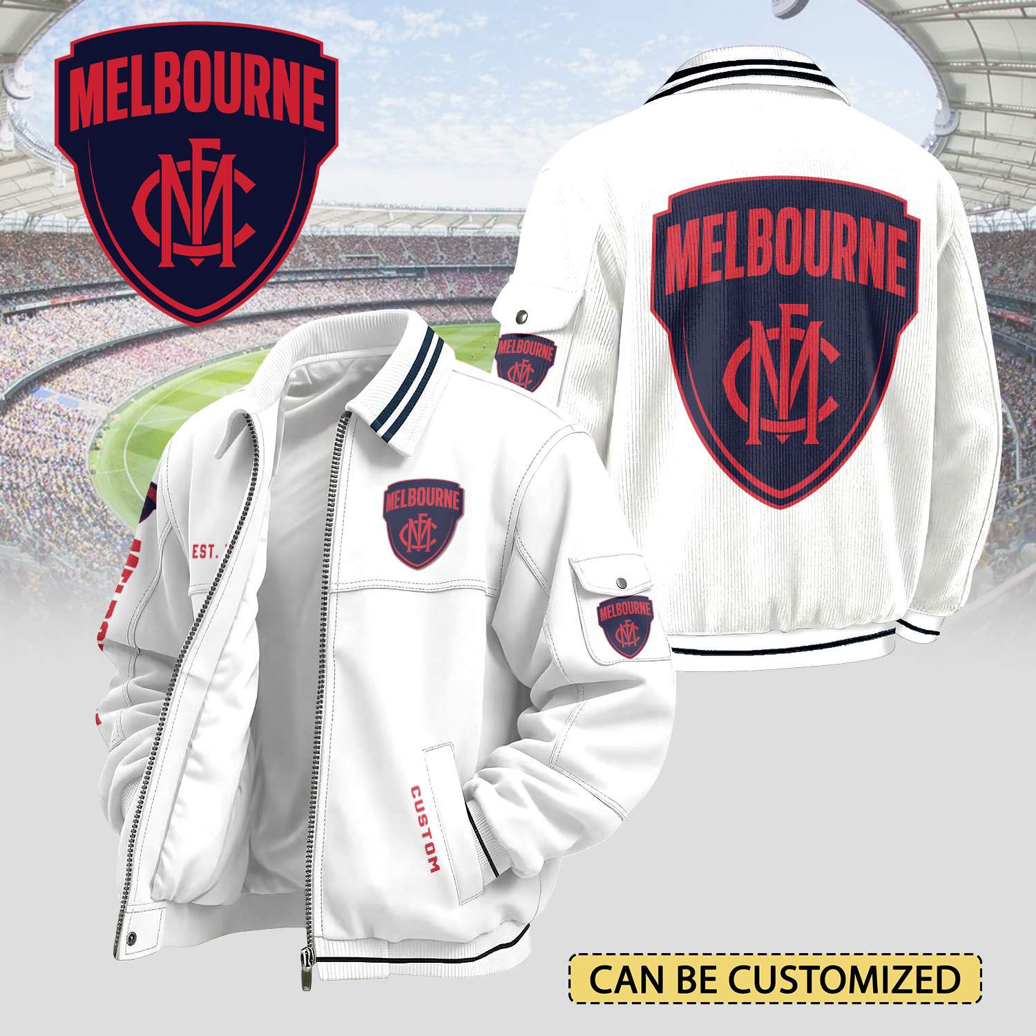 Auspiritmerch Melbourne Demons Personalized Varsity Jacket Gift For Fans