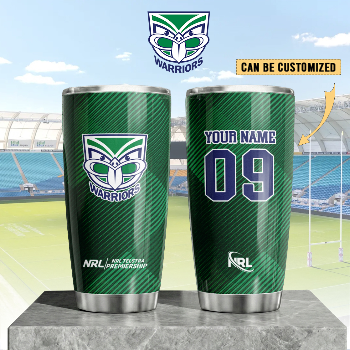 Auspiritmerch New Zealand Warriors Custom Stanley Quencher 20oz Stainless Steel Tumbler