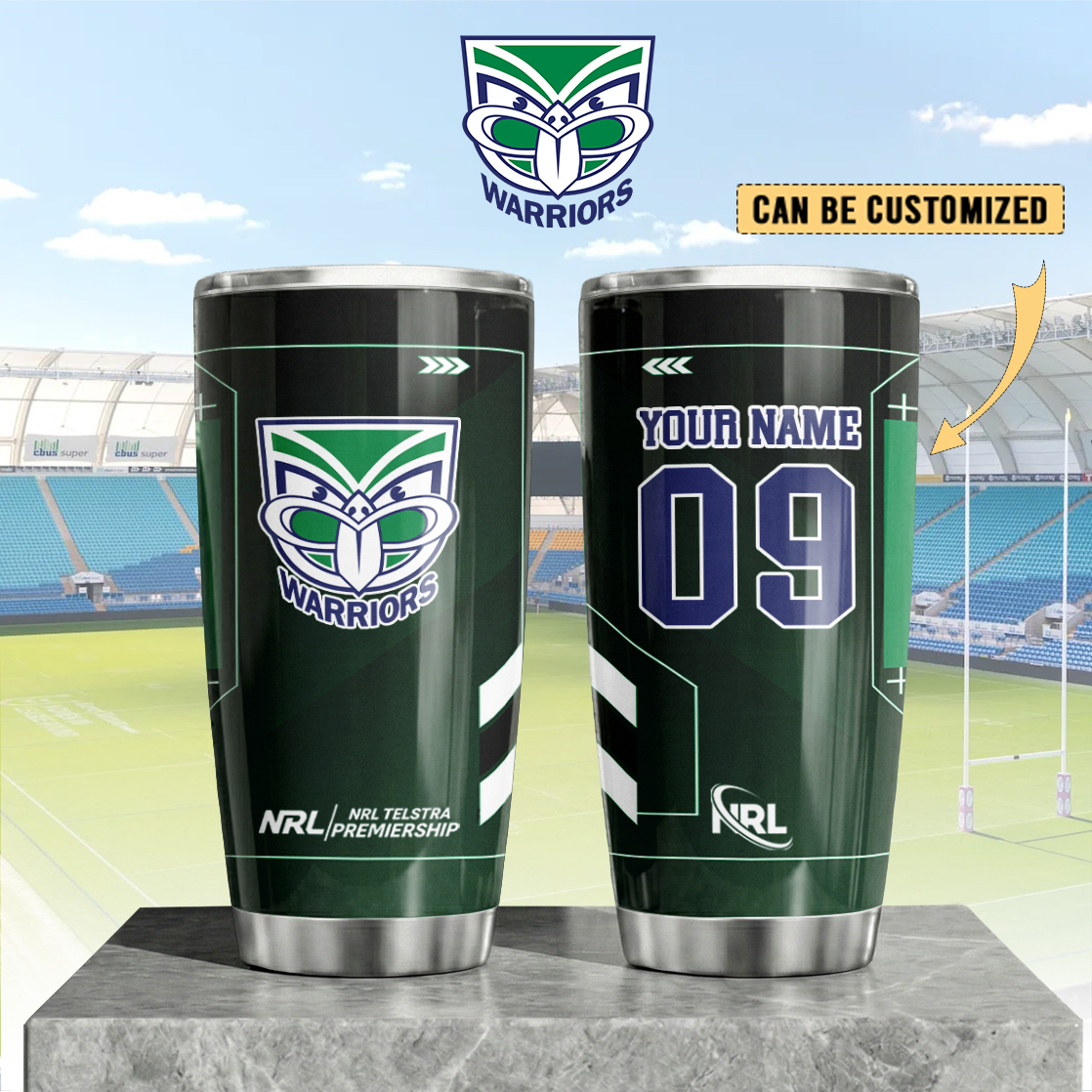 Auspiritmerch New Zealand Warriors Custom Stanley Quencher 20oz Stainless Steel Tumbler