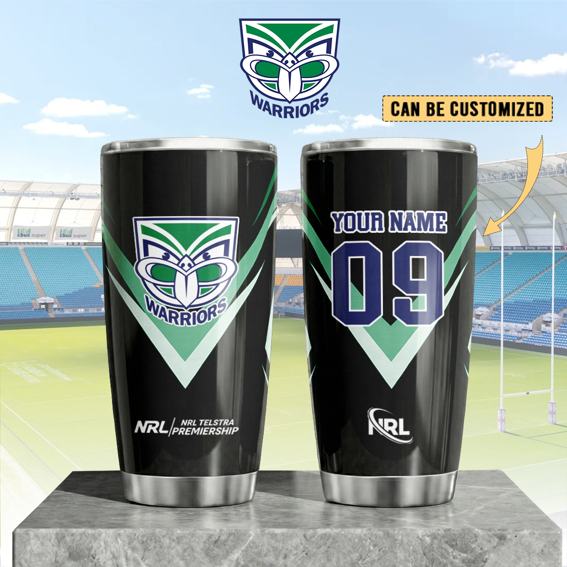 Auspiritmerch New Zealand Warriors Custom Stanley Quencher 20oz Stainless Steel Tumbler