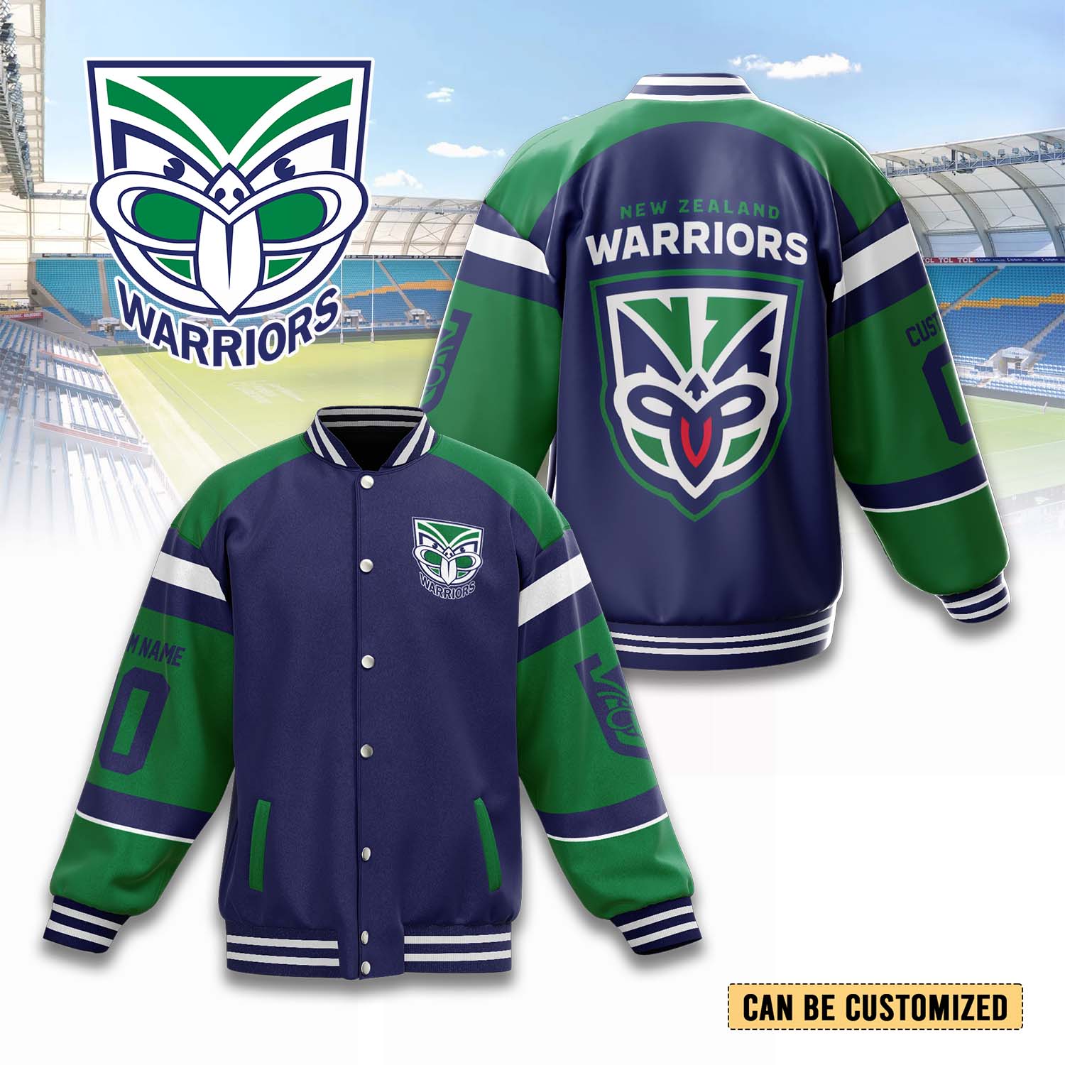 Auspiritmerch New Zealand Warriors Personalized Baseball Jacket Gifts For Fans