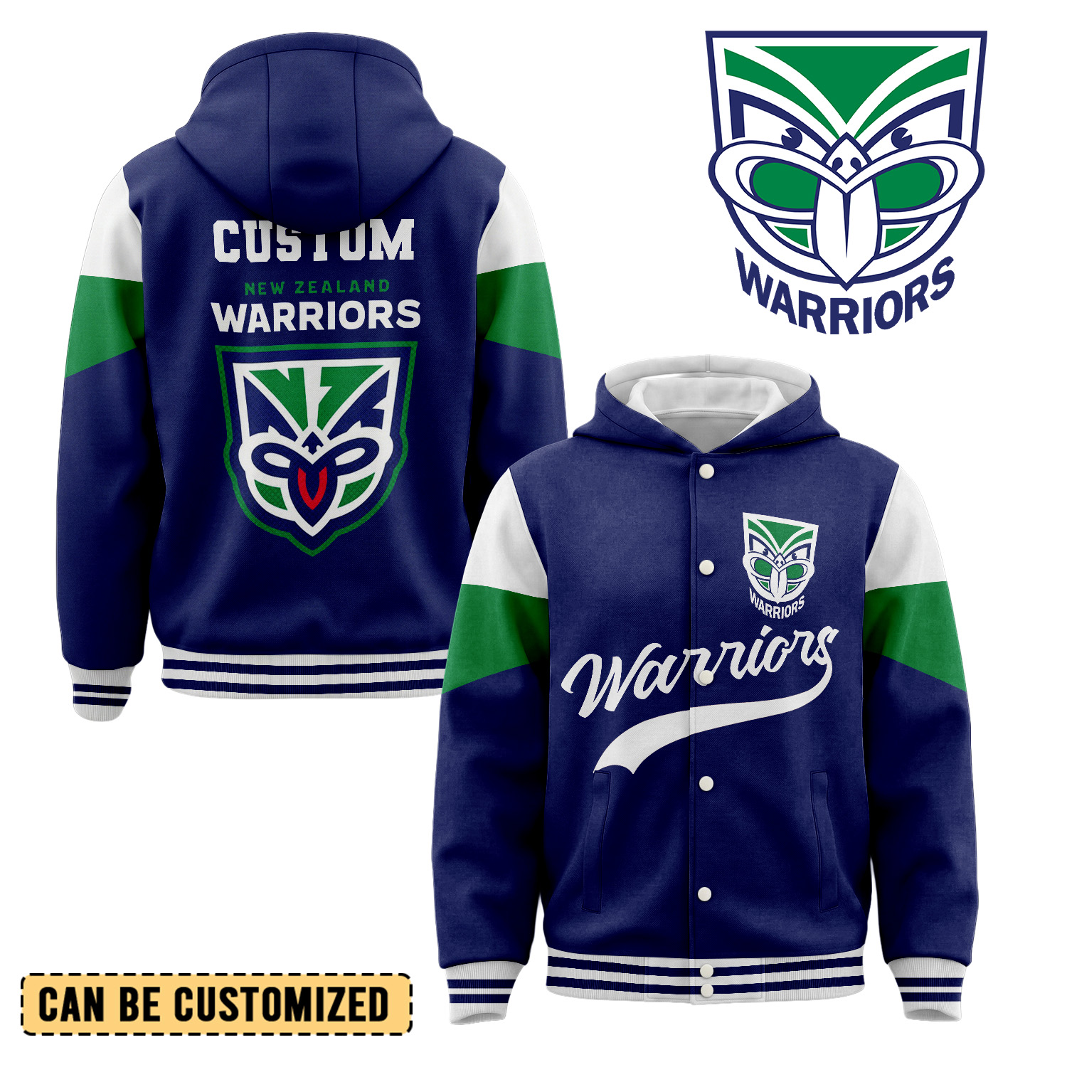 Auspiritmerch New Zealand Warriors Personalized Hoodie Baseball Jacket Gift For Fans